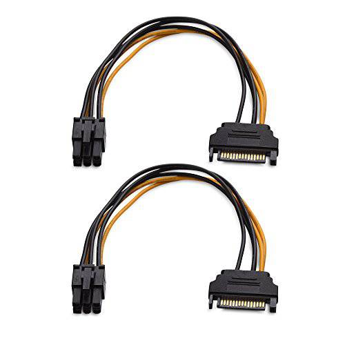 케이블 Matters 2-Pack 6 핀 toSATA 파워 케이블 (SATA to 6 핀 PCIe) - 8 Inches