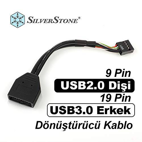 Silverstone Tek Internal 19-Pin USB3.0 to USB2.0 변환기 케이블 (G11303050-RT)