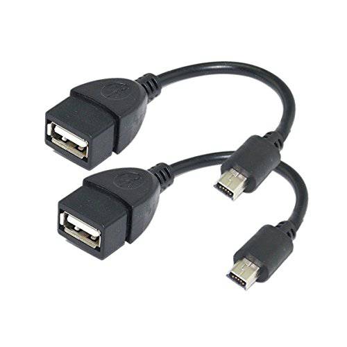 SAITECH IT (2 Pack) 미니 USB OTG 케이블 for 디지털 카메라 - USB A Female to 미니 USB B 5 핀 Male 변환기 케이블