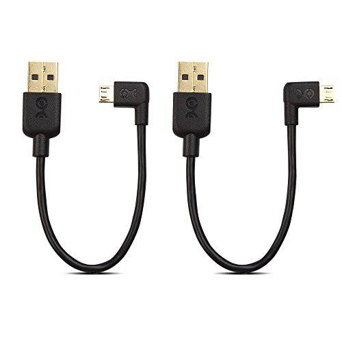 케이블 Matters Combo-Pack 직각 USB 케이블 for TV 스틱 and 보조배터리, 파워뱅크 6 Inches - 90 도 USB to 미니 USB 케이블 for Roku TV 스틱 and More