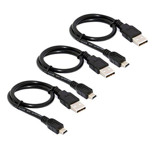SaiTech IT 3 Pack USB 2.0 A to 미니 5 핀 B 케이블 for 외장 HDDS/ Camera/ 카드 리더기 -Black -50cm(1.5 feet)