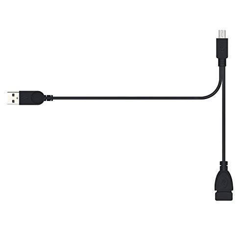 AuviPal 2-in-1 미니 USB to USB 변환기 (OTG 케이블+ TV’s USB 파워 케이블) - 블랙