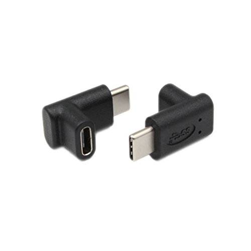 SinLoon Type C USB 3.1 변환기, 앵글드 90 도 USB-C USB 3.1 Type-C Male to Female 상승&  하향 연장 변환기 for 노트북&  태블릿, 태블릿PC&  변하기쉬운 Phone（2 Pack (UP-Down)