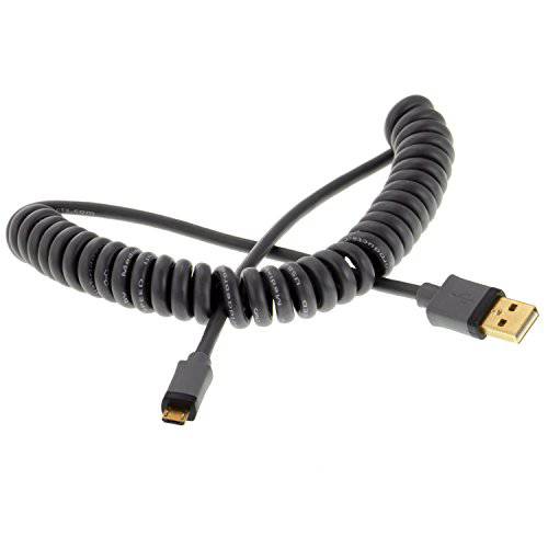 Mediabridge USB 2.0 - 마이크로 USB to USB 코일 케이블 1-3 Feet - High-Speed a Male to Micro B 금도금 커넥터 - Part 30-004-02C with