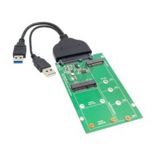 Cablecc USB 3.0 to SATA 22pin 2.5 하드 Disk to 2 in 1 Combo 미니 PCI- E 2 도로 M.2 NGFF&  mSATA SSD 변환기 컨버터
