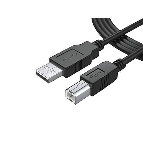 6 Ft 롱 USB-Printer-Cable 2.0 for HP OfficeJet Laserjet Envy 캐논 Pixma Epson Workforce 스타일러스 Expression 홈 Brother 실루엣 Cameo Dell 스캐너 Fax 고속 케이블 2.0 (1.8 Meters)