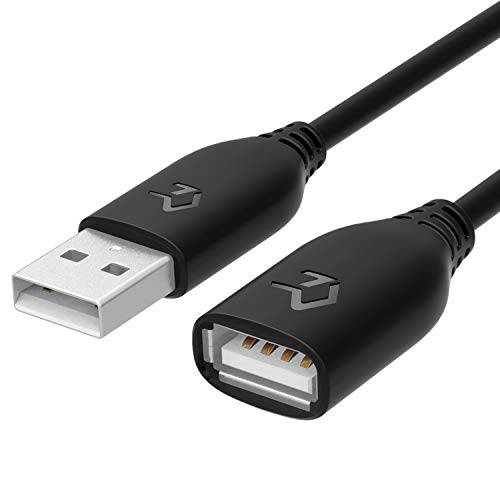 Rankie USB 2.0 Extension Cable, A-Male to A-Female, 2-Pack, 6 Feet