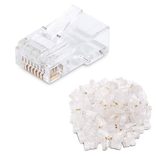CableMatters 100 Pack Cat 6, Cat6 RJ45 Modular Plugs for 솔리드 or Stranded UTP 케이블, RJ45 Plugs