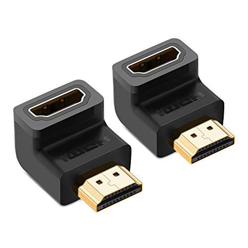 UGREEN 2 Pack HDMI 변환기 직각 90 도 금도금 HDMI Male to Female 커넥터 support 3D 4K 1080P HDMI 연장 for TV Stick, Roku Stick, Chromecast, Xbox, PS4, PS3,  닌텐도스위치