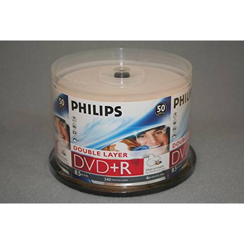 PHILIPS DVD+ R 8.5G 잉크젯 DUAL, LAYER, 케이크 BOX, 50PKS, 600/ CRN A2