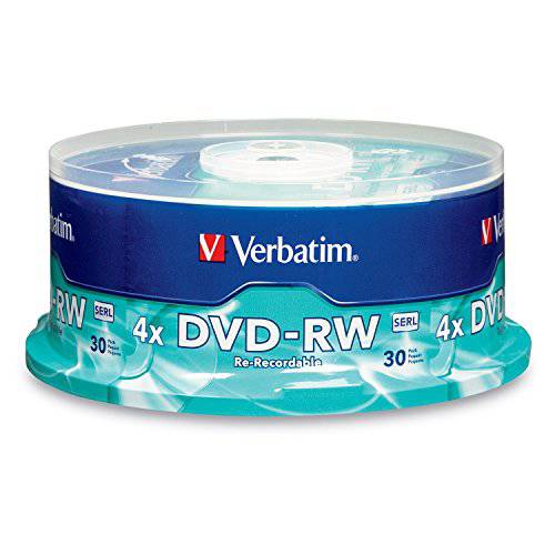 Verbatim DVD-RW 4.7GB 4X with Branded 표면 - 30pk Spindle, BLUE/ 그레이 - 95179