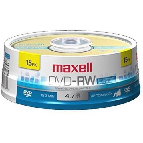 Maxell 635117 재기록 가능 공 DVD Recording Format 4.7Gb DVD-RW Disc 재생 on DVD 드라이브 or 플레이어 and 보관 고 용량 파일