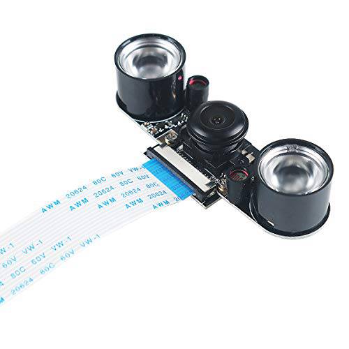 MakerFocus 라즈베리 파이 4 카메라 나이트 비전 카메라 Adjustable-Focus 모듈 5MP OV5647 웹카메라 영상 1080p 호환가능한 with 라즈베리 3 B+/ 3B and 15CM 50CM FFC 변환기 Cables and 카메라 마운트