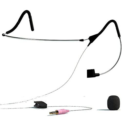 SpeechWare FLEXYMIKE-DUAL-CARDIOD 경량 단방향 헤드밴드 마이크,마이크로폰 with 확장가능 Headband, 플렉시블 Gooseneck and 3.5mm 연결