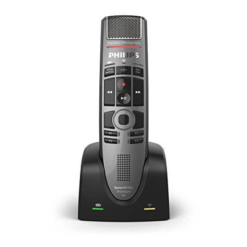 Philips SMP4000 SpeechMike 에어 무선 Dictation 마이크,마이크로폰 with Push 버튼 모양뚜껑디자인
