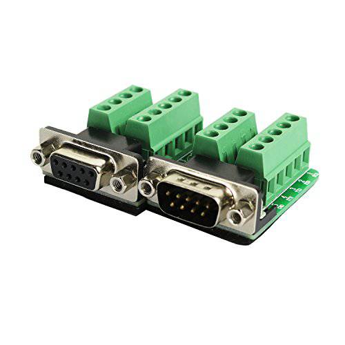 DB9 Breakout 커넥터 RS232 Serial 9 핀 커넥터 Db9 터미널 (Male x 1, Female x 1)