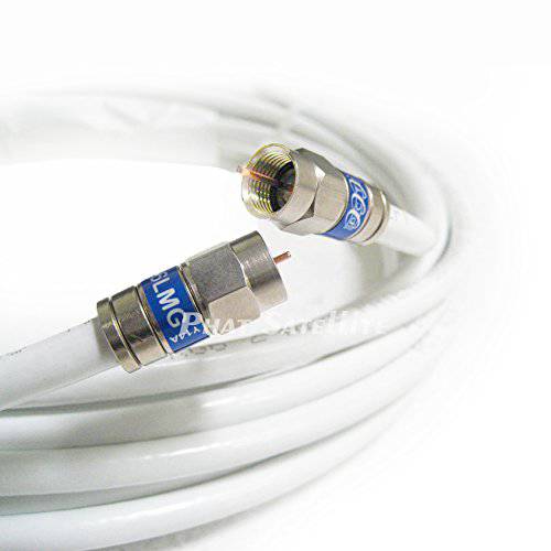 50ft White RG6 디지털 동축 케이블 Shielded PVC 케이스 Rated UL ETL CATV RoHS 75 Ohm RG6 디지털 오디오 Video 동축 케이블 프리미엄 Continuous Ground 황동 메탈 압축 F-Connectors with