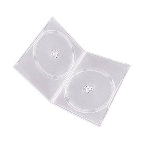 Maxtek 7mm 슬림 Clear 이중 CD/ DVD 케이스, 100 Pieces Pack. (2 원형 용량 per Case)