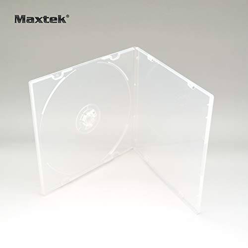 Maxtek 5.2mm CD 케이스, 슬림 Single Clear PP 폴리 Plastic 케이스 with 외부 Sleeve, 100 Pack.