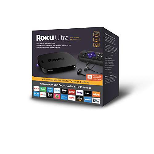 Roku 스트리밍미디어플레이어, 셋탑박스, 셋톱박스 음성 리모컨 파인더 & USB 블랙 ROKU 울트라