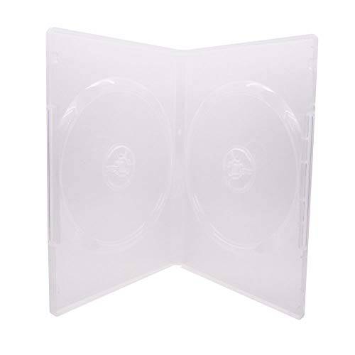 Maxtek 14mm Clear 스탠다드 이중 용량 DVD 케이스 with Outter Clear Sleeve, 25 Pieces Pack