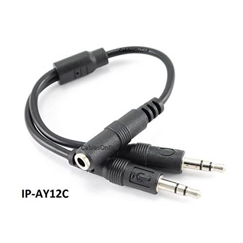 CablesOnline 3.5mm TRRS 4-Position Female to 이중 3-Position 3.5mm TRS Male 헤드폰,헤드셋 분배 변환기 (IP-AY12C)