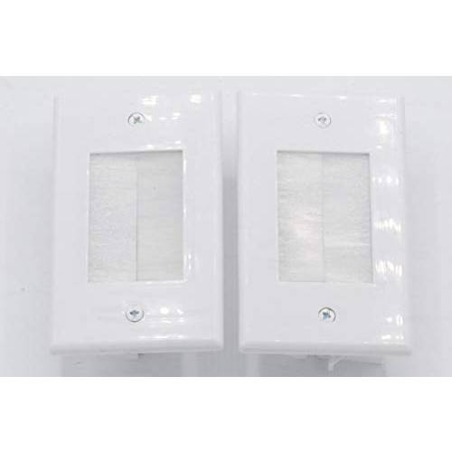 PowerBridge Solutions PB-OPB-2 One-Piece 브러쉬 Plate Electrical Distribution 와이어 Management, White, 2-Pack
