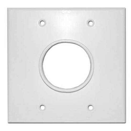 Dual-Gang 벽면 Plate with 1-3/ 4 Inch Hole, White