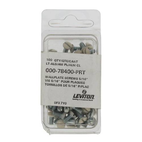 Leviton 78400-PRT 가벼운 아몬드잼,아몬드 교체용 Wallplate Screw, 100-Pack