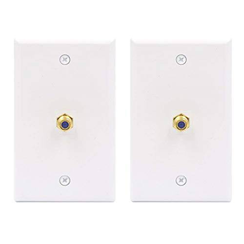 VCE 2-Pack 3GHz Gold-Plated F Type RG6 Keystone Jack 벽면 Plate