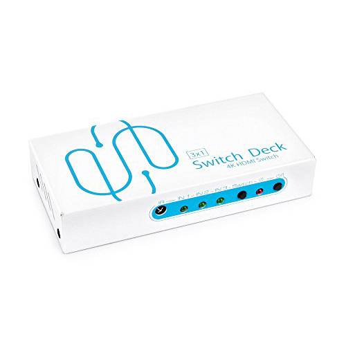 SwitchDeck, 4K HDMI 2.0 Switch by Sewell, 3x1 Distribution Amplifier, 4K at 60Hz, 3D, HDCP 2.2, 4:4:4 Chroma