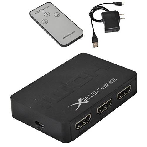 Simplistex - 3x1 HDMI Switcher/ 셀렉터 W/ IR 리모컨, 원격 - 지원 3D, 1080P
