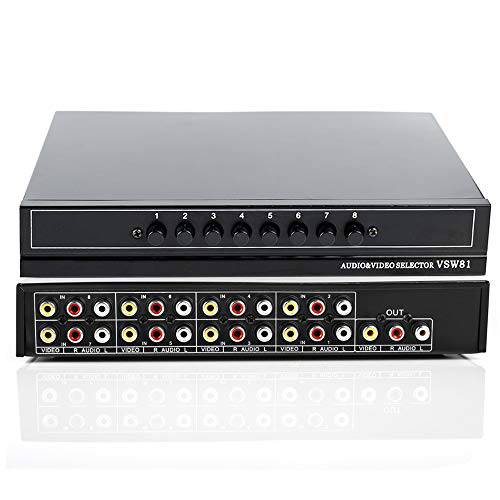 CHUNGHOP 8 Ports 컴포지트, Composite 3 RCA 영상 오디오 AV 변환기 박스 셀렉터 Switch 8 in 1 Out 8x1 for HDTV LCD DVD