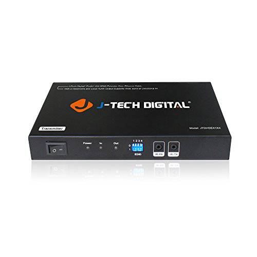 J-Tech 디지털 ProAV 1X4 HDMI 연장 HDMI 앰프 HDMI 분배 Over 랜선, 랜 케이블 with Bi-Direction IR and EDID Functions (1x4)