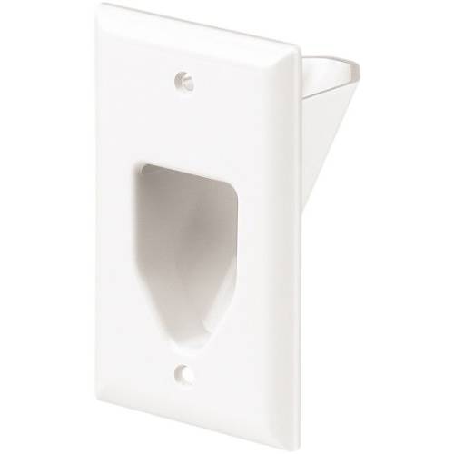 Eaton 35M1W-SP-L 1-Gang Recessed 멀티미디어 케이블 벽면 Plate, White