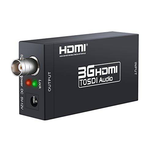 ESYNIC HDMI to SDI 컨버터, 변환기 어댑터 HDMI SDI 어댑터 풀 HD 1080P 오디오 컨버터, 변환기 지원 SDI/ HD-SDI/ 3G-SDI 신호 카메라 홈 시어터