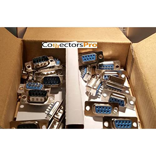 Pc 부속품 - Connectors 프로 10 Pairs DB9 남성 and FemaleD-Sub Solder Type Connector, 20-Pack (10 남성+ 10 Female)