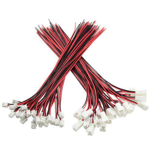 XLX 50PCS 25Pair 미니 미니 2.54 2PIN Female and Male 연결 Plug with 레드 블랙 터미널 커넥터 와이어 케이블 200mm 호환가능한 with JST XH