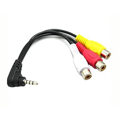 Wpeng RCA Jack 변환기 케이블, 0.6FT/ 20cm 90 도 Right-angled 3.5mm 1/ 8 TRRS 스테레오 Male to 3 RCA Female Jack 변환기 케이블