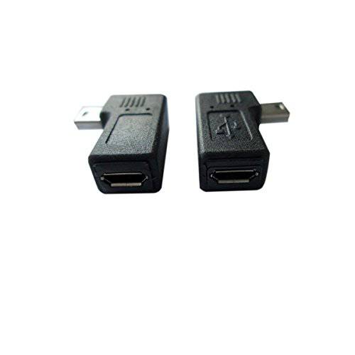 AKOAK USB 2.0 변환기 Plug 1 Pair 90 도 Left and 직각 미니 USB Male to 미니 USB Female 커넥터 변환기
