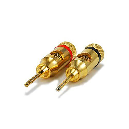 Monoprice 24k 금도금 스피커 핀 Plugs, 핀 스크류 Type (1 Pair)