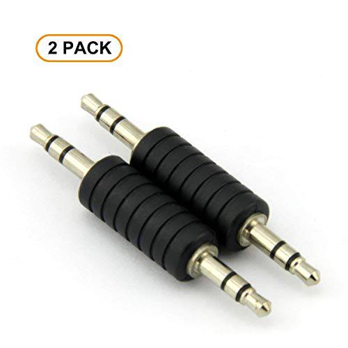 RuiLing 2PCS 3.5mm Jack to 3.5mm 오디오 Male 변환기 Connectors.(Plastic and 메탈 Black)