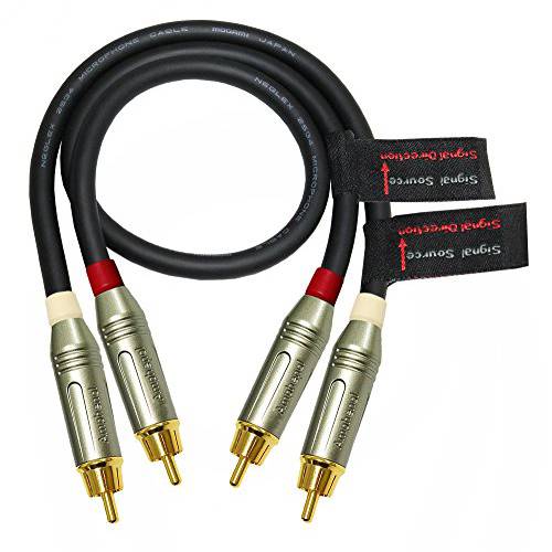 1.5 Foot  방향지향성 쿼드 High-Definition 오디오 연결 케이블 쌍, 세트 커스텀 Made by WORLDS BEST CABLES  Using Mogami 2534 와이어 and Amphenol ACPR Die-Cast,  금도금 RCA 커넥터