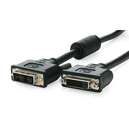 brandnameeng.com DVI 연장 케이블 - 6 ft - 단일 링크 - 남성 to Female 케이블 - 1920x1200 - DVI-D 케이블 - 컴퓨터 모니터 케이블 - DVI 케이블 ( DVIDSMF6), 블랙