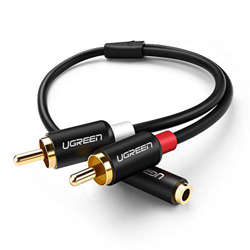 UGREEN 3.5mm Female to 2RCA Male 스테레오 오디오 케이블 금도금 for Smartphones, MP3, Tablets, 홈 시어터