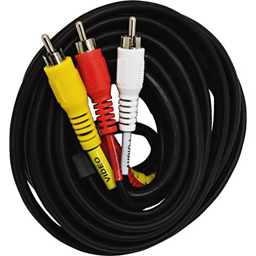 GE 컴포지트, Composite Audio/ 영상 케이블, 6 ft. RCA Style Plugs 3-Male to 3-Male, RG59 Low 감소 동축, Coaxial,COAX 케이블, for TV, VCR, DVD, Satellite, and 홈 시어터 Receivers, 23216