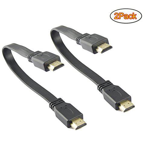 MMNNE 2Pack 10 inch 25CM Flat HDMI Male to Male 케이블, High-Speed HDMI HDTV 케이블 - 지원 Ethernet, 3D