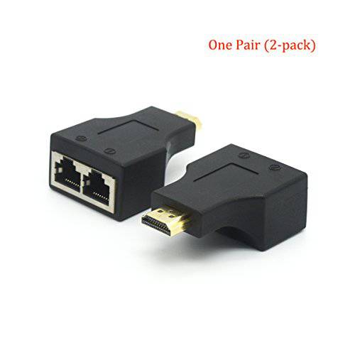 RIIPOO HDMI to RJ45 네트워크 연장 컨버터 Adapter, 30M HDMI to 이중 RJ45 네트워크 케이블 Extender, Splitter, 리피터 by Cat 5e Cat 6 1080P for HDTV HDPC PS3 STB