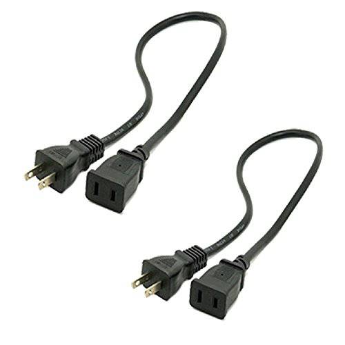 Toptekits 2-Pack USA Outlet 절약형 파워 연장 케이블 케이블 125V 15A 2-Prong 2 Outlets for NEMA 5-15P to NEMA 5-15R (1.6ft/ 50cm)