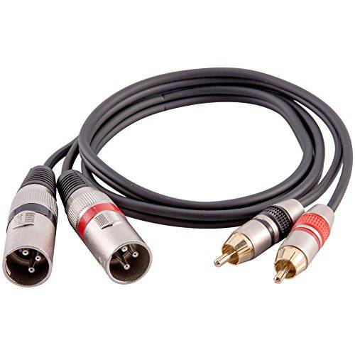 Seismic 오디오 3 Foot XLR 이중 Male 패치 Cable-2-XLRM to 2-RCA 오디오 케이블 (SAXFRM-2X3)